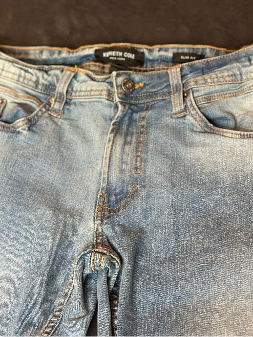 Kenneth Cole Slim Fit Light Wash Blue Jeans